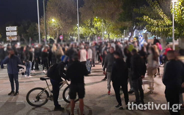 Συγκέντρωση κατά του lockdown στη Θεσσαλονίκη