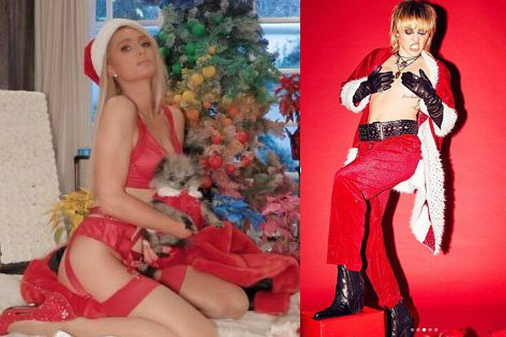 Paris Hilton και Miley Cyrus μας εύχονται «Καλά Χριστούγεννα»