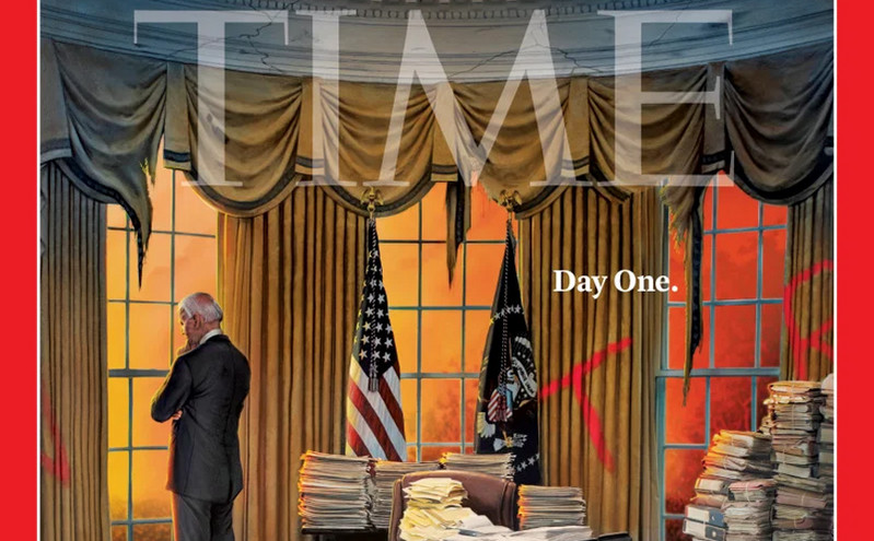 Το δραματικό εξώφυλλο του ΤΙΜΕ για την πρώτη μέρα της προεδρίας Μπάιντεν