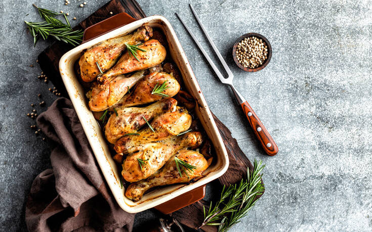 Τραγανό κοτόπουλο με δενδρολίβανο