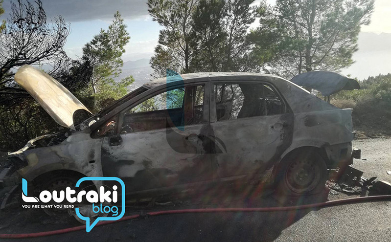 Λουτράκι: Αυτοκίνητο με τέσσερις επιβάτες τυλίχθηκε στις φλόγες εν κινήσει