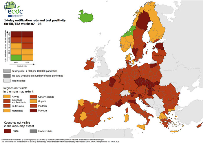 Χάρτης ECDC: Στο «κόκκινο» η μισή Ελλάδα &#8211; Τι συμβαίνει στην υπόλοιπη Ευρώπη