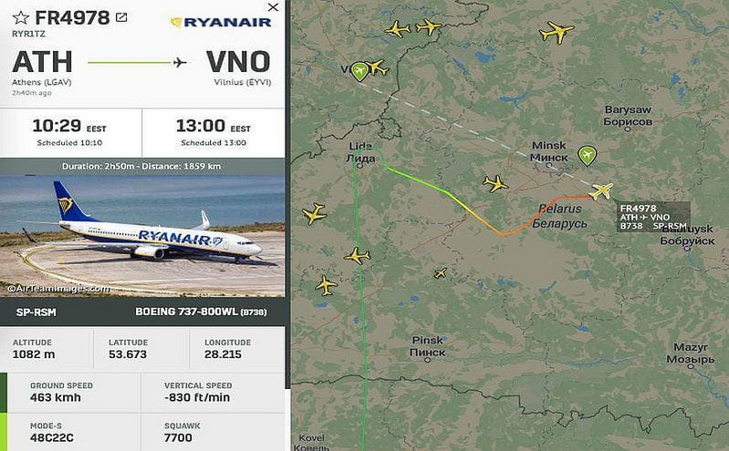 Θρίλερ με πτήση της Ryanair από Αθήνα για Λιθουανία: Προσγειώθηκε  παρουσία μαχητικών στο Μινσκ
