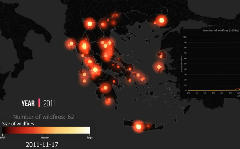 Βίντεο του meteo: Οι δασικές πυρκαγιές στην Ελλάδα τα τελευταία 20 χρόνια &#8211; 8 εκατομμύρια καμένα στρέμματα