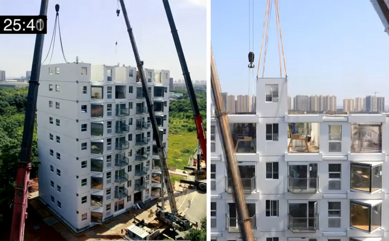 Κινέζοι κατασκεύασαν πολυκατοικία 10 ορόφων και επίπλωσαν τα διαμερίσματα σε 29 ώρες