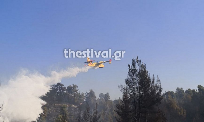 Φωτιά στη Χαλκιδική: Συνεχίζεται η μάχη με τις φλόγες σε Κασσάνδρα και Σιθωνία &#8211; Ρίψεις από εναέρια μέσα