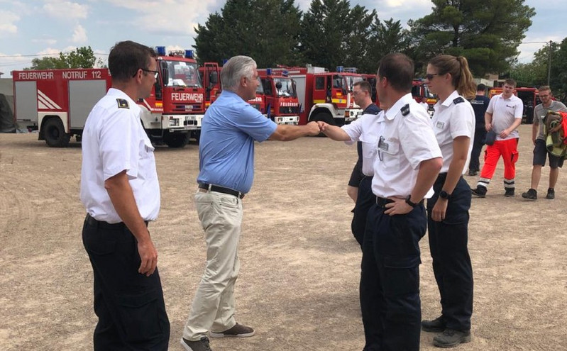 Τις γερμανικές πυροσβεστικές μονάδες στην Κεντρική Πελοπόννησο επισκέφτηκε ο Γερμανός πρέσβης