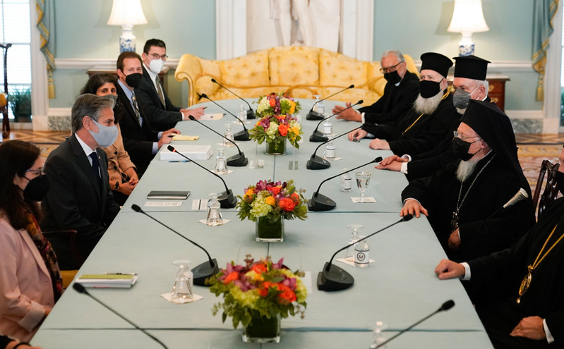 Με Μπάιντεν &#8211; Μπλίνκεν συναντήθηκε ο Οικουμενικός Πατριάρχης Βαρθολομαίος: Κλιματική κρίση και κορονοϊός στο επίκεντρο