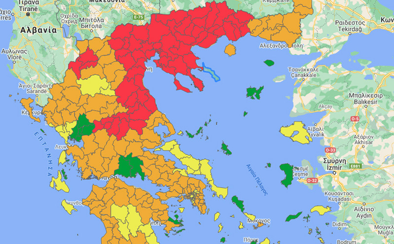 Κορονοϊός: Άλλαξε ο επιδημιολογικός χάρτης της Ελλάδας