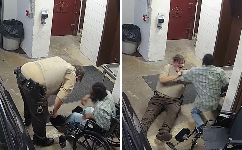 Βίντεο που κόβει την ανάσα: Κρατούμενος αρπάζει το όπλο αστυνομικού και τον απειλεί