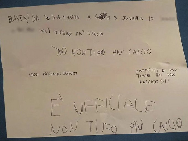 Μικρός οπαδός της Ρόμα έγραψε γράμμα μετά την ήττα από τη Γιουβέντους: «Δεν μου αρέσει πια το ποδόσφαιρο»