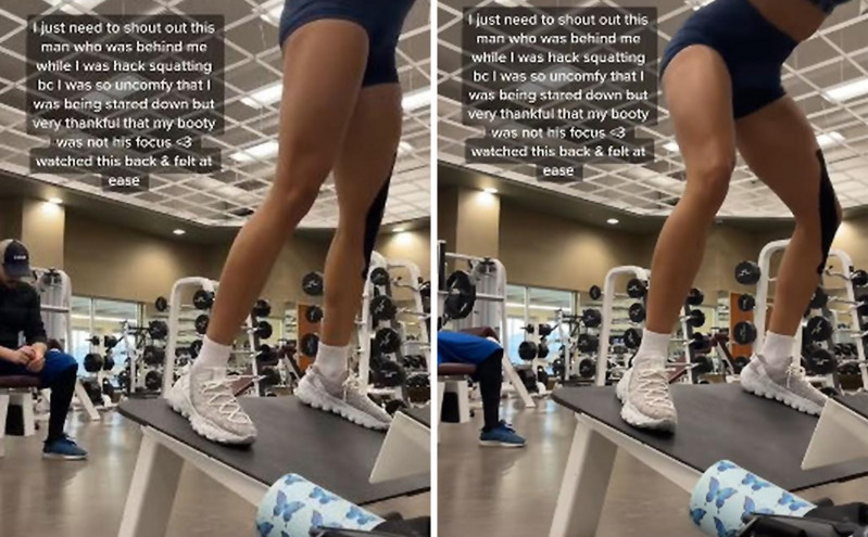 TikToker κάνει viral άνδρα που δεν την έφερε σε δύσκολη θέση κοιτάζοντας τα οπίσθιά της στο γυμναστήριο