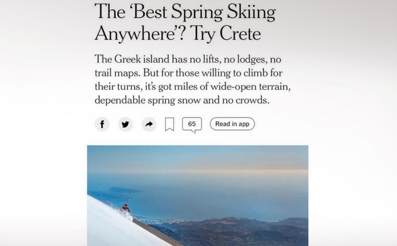 Εγκώμιο των New York Times στην Κρήτη ως τον ιδανικό προορισμό για χειμερινό σκι