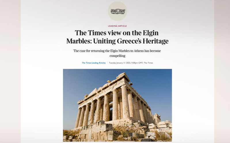Times του Λονδίνου για τα Γλυπτά του Παρθενώνα: Ανήκουν στην Αθήνα, πρέπει να επιστραφούν