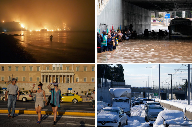 Τα ακραία φαινόμενα που χτύπησαν την Ελλάδα το τελευταίο 6μηνο σε φωτογραφίες