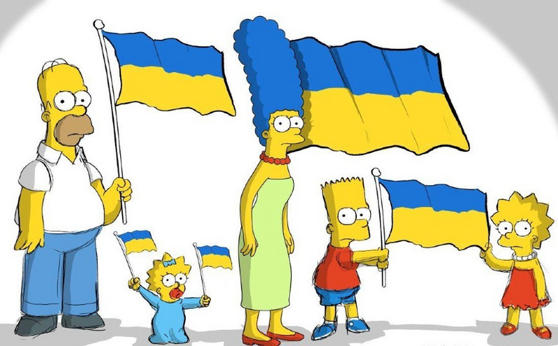 The Simpsons: Η οικογένεια σηκώνει ουκρανικές σημαίες και δηλώνει την αλληλεγγύη της