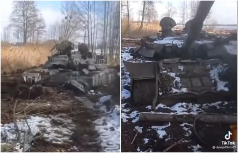 Πόλεμος στην Ουκρανία: Βίντεο με ρωσικό τανκ να βουλιάζει εγκαταλελειμμένο σε βάλτο