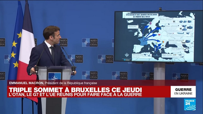 Εμανουέλ Μακρόν: Με χάρτη πήγε στη σύνοδο του ΝΑΤΟ για να δείξει τι κάνει η Γαλλία για τους συμμάχους της