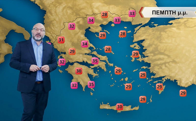 Καιρός &#8211; Σάκης Αρναούτογλου: 35άρια σε Αττική και Θεσσαλονίκη με θολούρα στην ατμόσφαιρα