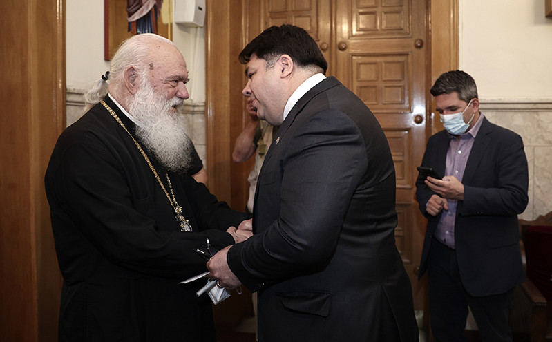 Τετ α τετ του νέου πρέσβη των ΗΠΑ στην Ελλάδα με τον αρχιεπίσκοπο Ιερώνυμο