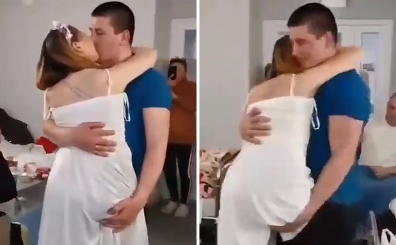Η συγκινητική στιγμή που Ουκρανή που έχασε και τα δύο της πόδια από νάρκη χορεύει στην αγκαλιά του συζύγου της