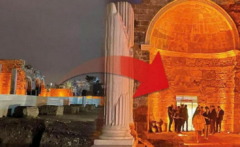 Τουρκία: Άνοιξαν μπαρ δίπλα στον Ναό της Αθηνάς στην Αττάλεια &#8211; Μετέτρεψαν σε είσοδο τα αρχαία