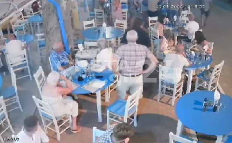 Βίντεο: Τουρίστας παραλίγο να πνιγεί με ένα κομμάτι πεπόνι σε ταβέρνα στην Κρήτη – Τον έσωσε θαμώνας