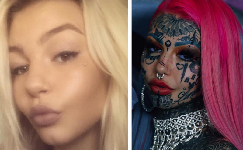 Πριν και μετά: Το κορίτσι με τα 600 τατουάζ ακόμη και στα μάτια που ξόδεψε 250.000 δολάρια για τη μεταμόρφωσή του