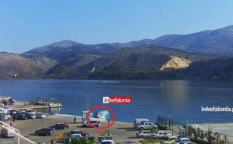 Κεφαλονιά: Βίντεο &#8211; ντοκουμέντο με την στιγμή της πτώσης αυτοκινήτου στη θάλασσα