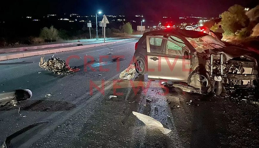 Τραγωδία στο Ηράκλειο Κρήτης: Νεκρός άνδρας μετά από σφοδρή σύγκρουση μηχανής με αυτοκίνητο