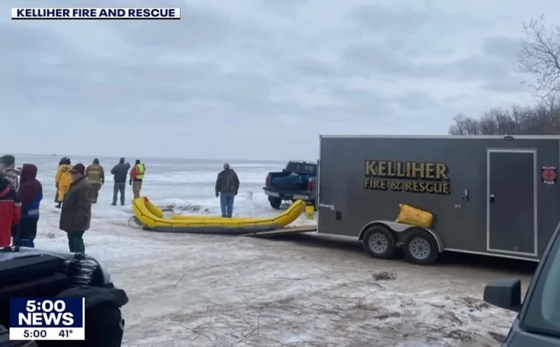 ΗΠΑ: 200 ψαράδες εγκλωβίστηκαν σε ένα κομμάτι πάγου μέσα σε λίμνη