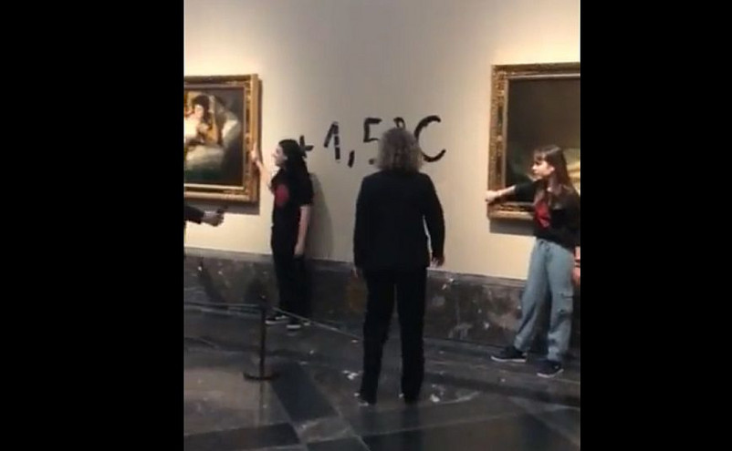 Ισπανία: Ακτιβιστές για το κλίμα κόλλησαν τα χέρια τους σε δύο πίνακες του Γκόγια στο μουσείο Prado της Μαδρίτης