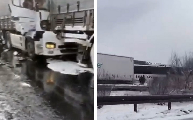 Καραμπόλα με 58 οχήματα στην Τουρκία &#8211; Την προκάλεσε νταλίκα που δίπλωσε λόγω του χιονιού