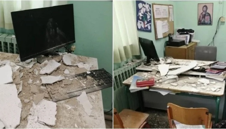 Βόλος: Κατέρρευσε τμήμα της οροφής σε τάξη δημοτικού σχολείου