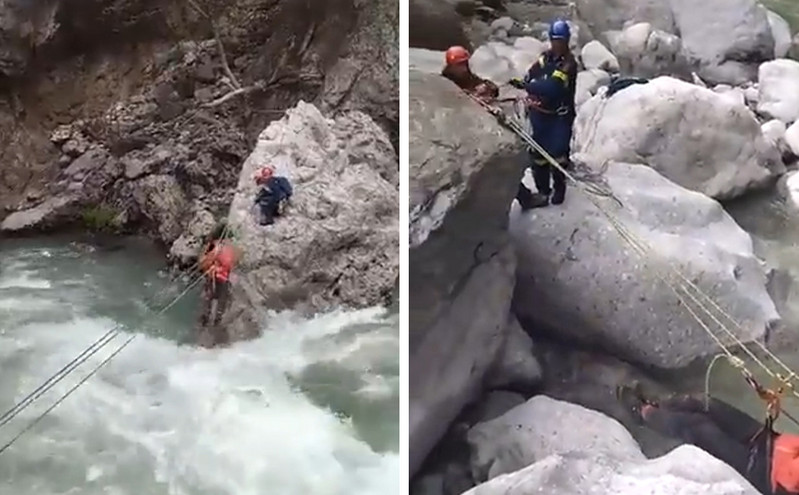 Η ΕΜΑΚ διέσωσε Γερμανούς ορειβάτες στον ποταμό Αώο &#8211; Βίντεο από την επιχείρηση διάσωσης