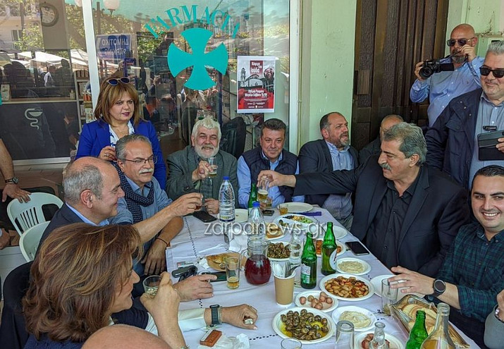 Ντόρα Μπακογιάννη και Παύλος Πολάκης βρέθηκαν στο ίδιο τραπέζι στα Χανιά και τσούγκρισαν τα ποτήρια τους για το Πάσχα