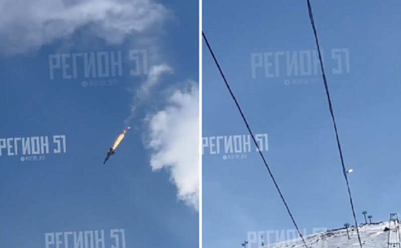 Βίντεο με ρωσικό μαχητικό να τυλίγεται στις φλόγες και να συντρίβεται σε λίμνη της Ρωσίας