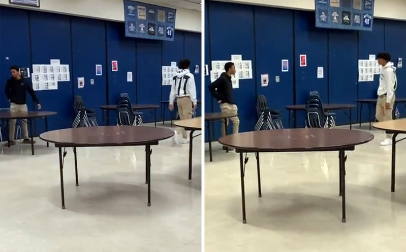 Σοκαριστικό βίντεο δείχνει τη στιγμή που μαθητής βγάζει μαχαίρι και τραυματίζει συμμαθητή του