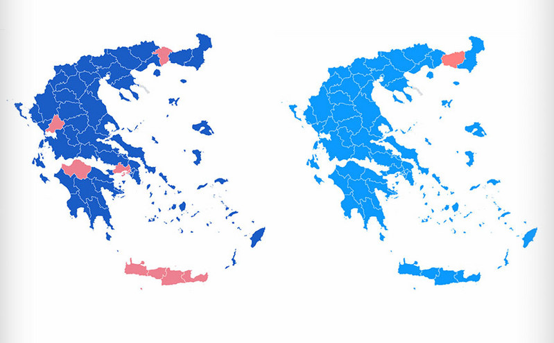 Αποτελέσματα – Εκλογές 2023: Η σύγκριση των εκλογικών χαρτών του 2019 και του 2023
