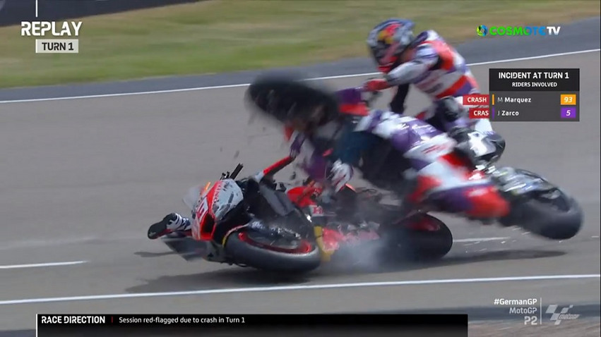 Moto GP: «Κόπηκε» στα δύο μηχανή έπειτα από τρομακτική σύγκρουση