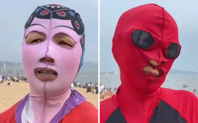 Τελευταία λέξη της μόδας στην Κίνα λόγω καύσωνα είναι τα «προσωπίνια» &#8211; Πώς μοιάζουν οι μάσκες