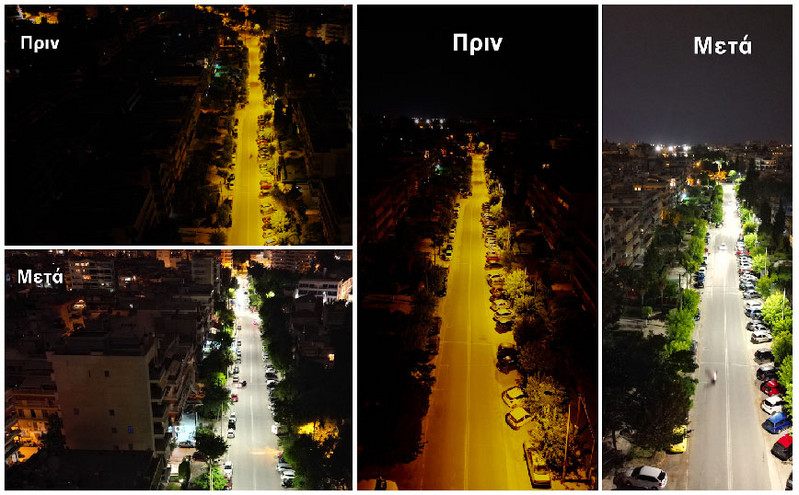 Οι δρόμοι της Θεσσαλονίκης γίνονται ακόμα πιο φωτεινοί με νέα φώτα led