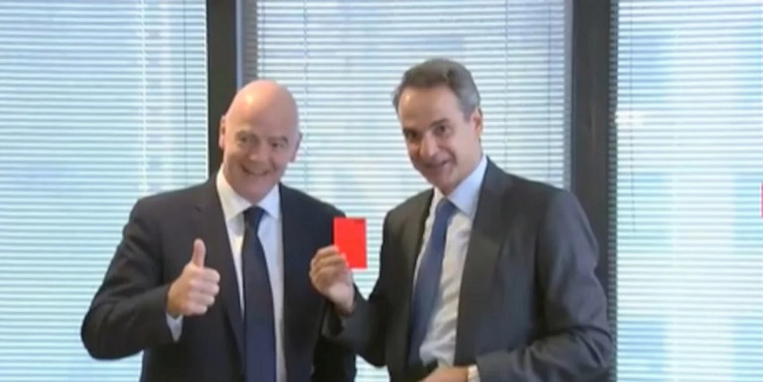 Ο Κυριάκος Μητσοτάκης συναντήθηκε με τον πρόεδρο της FIFA, Tζάνι Ινφαντίνο – Η συζήτηση για την οπαδική βία, η κόκκινη κάρτα και το αστείο