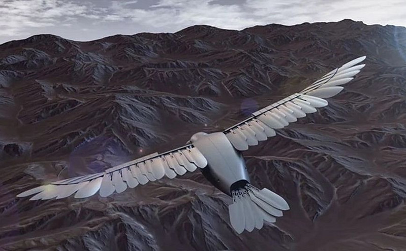 Ένα drone-πουλί πετάει χωρίς να κάνει θόρυβο, κουνώντας τα φτερά του