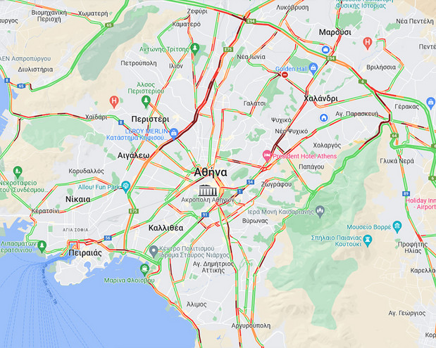 Κίνηση τώρα: Κυκλοφοριακό κομφούζιο στην Εθνική, στον κόμβο Αγίου Στεφάνου λόγω τροχαίου