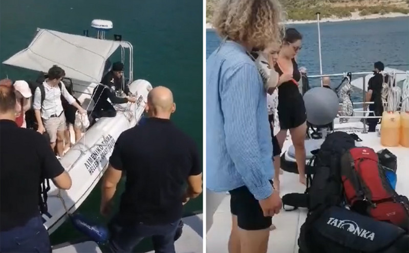 Κακοκαιρία «Daniel»: Βίντεο του Λιμενικού από εγκλωβισμό εννέα Γερμανών τουριστών από παραλία στο Πήλιο