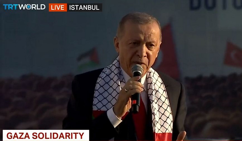 Μαζική διαδήλωση υπέρ των Παλαιστινίων στην Κωνσταντινούπολη με κεντρικό ομιλητή τον Ερντογάν