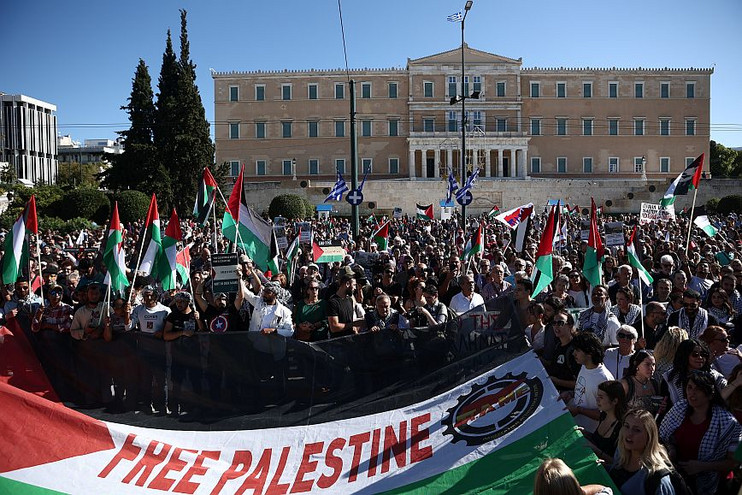 Ολοκληρώθηκε το συλλαλητήριο αλληλεγγύης του ΠΑΜΕ για την Παλαιστίνη