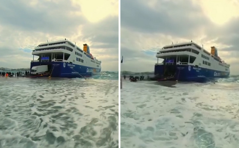 Βίντεο με τα νερά να «καταπίνουν» το λιμάνι της Τήνου