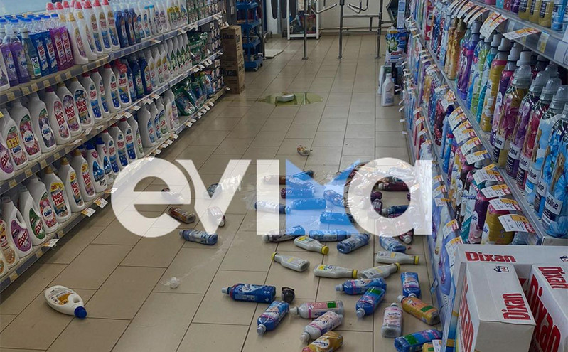 Σεισμός στην Εύβοια: Οι πρώτες εικόνες από σχολεία και σούπερ μάρκετ στο Μαντούδι
